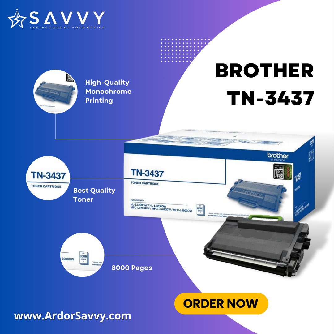 ArdorSavvy's tweet image. Experience the Ultimate in Monochrome Printing! Grab Your Brother Toner Cartridge TN-3437 at the Best Price and Unleash Amazing Discount Offers.💥

#ardorsavvy #brothertoner #tonercartridge #inkandtoner #printsmart #tonerdeals #brotherprinter #bulkorder #b2bsupply