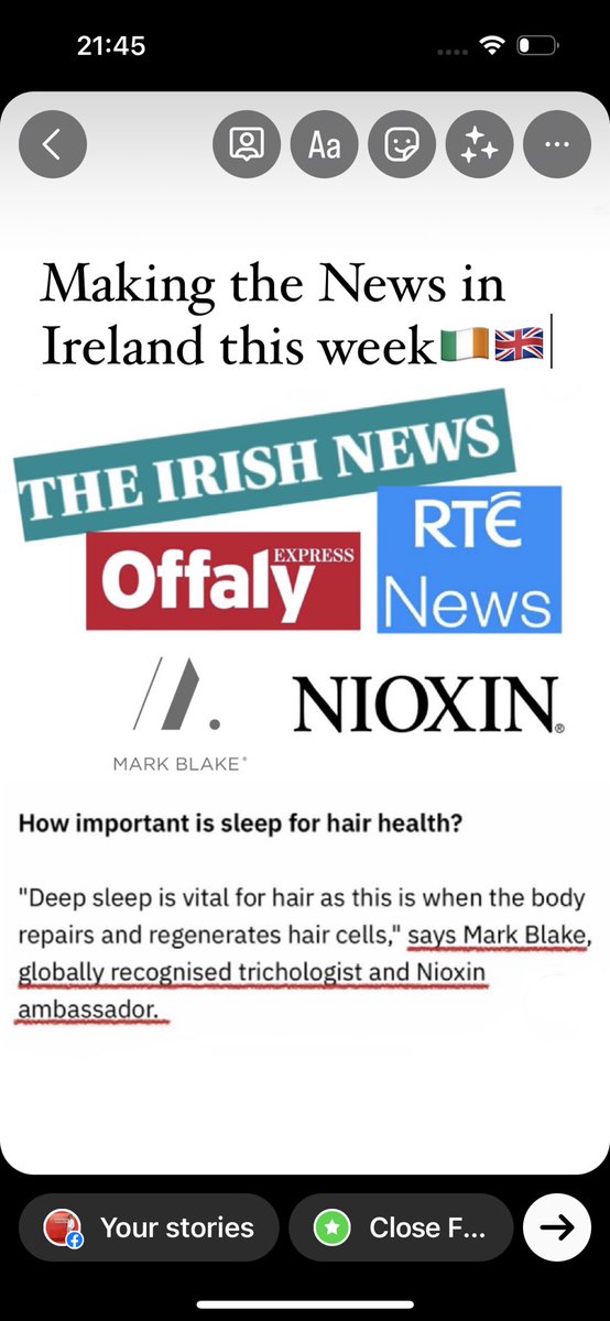 Making the News in Ireland “Mark Blake Globally Recognised Trichologist &amp; Nioxin Ambassador “ Press article on how sleep can impact your hair. #markblake  <a href="/NioxinProducts/">NIOXIN</a> #markblaketrichologist #markblaketrichology #trichologist #trichology #liverpool #gloucester #harleystreet
