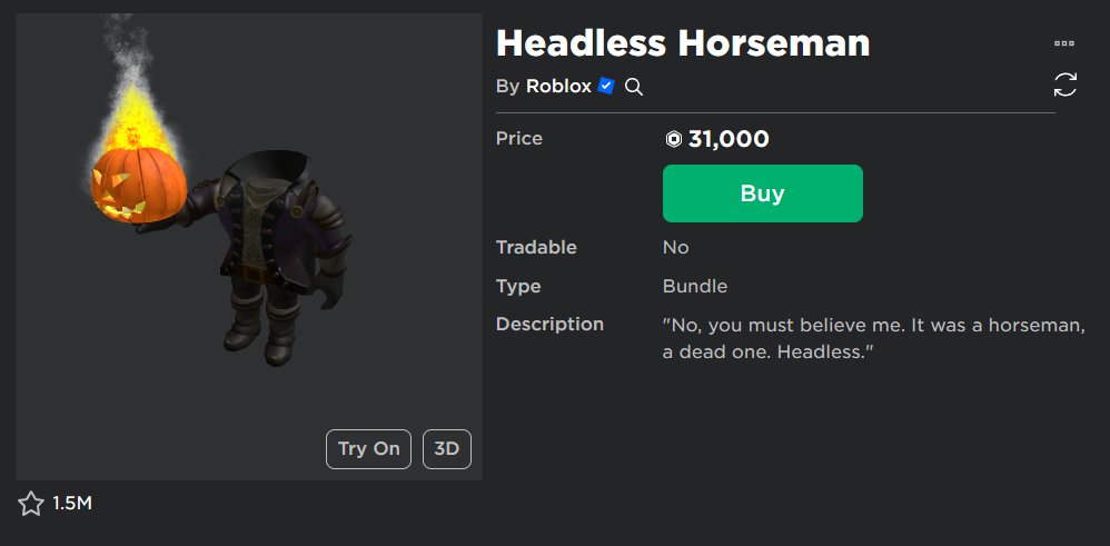 Jovicich   on X: 🎃Headless Horseman Giveaway🎃 💫REQUIREMENTS💫 - RT  & Like - Comment - Join Discord - Follow @JovicicOfficial 🎃drop  gamepass below🎃 #robloxgw #headlessgiveaway #headless #RTC #Giveaway # Roblox #RobloxDev #ROBLOX #