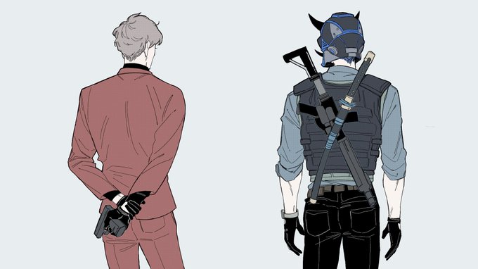 「2boys weapon on back」 illustration images(Latest)