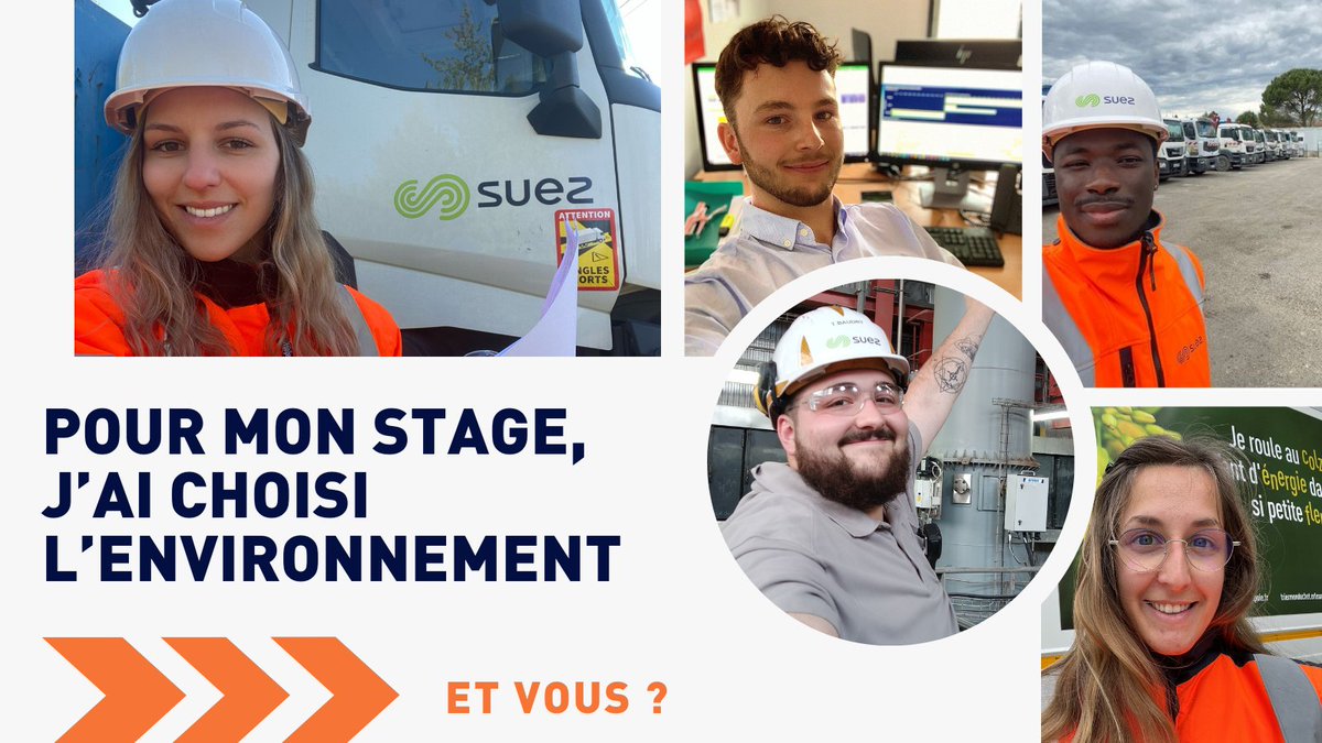 La protection de l'#environnement vous intéresse ? Et si vous agissiez en nous rejoignant ?
Chaque année, SUEZ propose aux étudiants des #stages de fin d'étude dans les divisions eau 💧 et recyclage &amp; valorisation des déchets ♻️, partout en France !
RDV 👉🏼bit.ly/3R