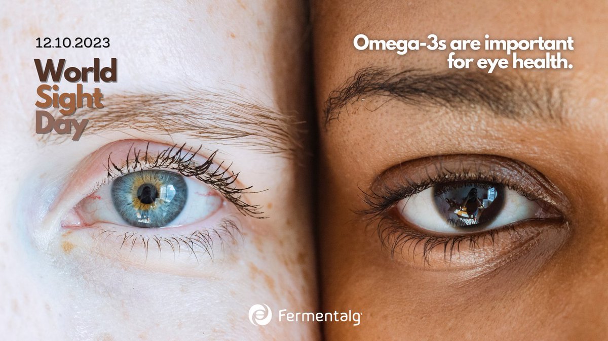 🗓 October 12th : World Sight Day 💡 DID YOU KNOW? At least 1 billion people have near or distance vision impairment that could be prevented or has yet to be addressed. Read our blog: fermentalg.com/2022/02/22/eye… #FERMENTALG #LoveYourEyes #DHA #AlgalOmega3 #DHAORIGINS #OMEGA3