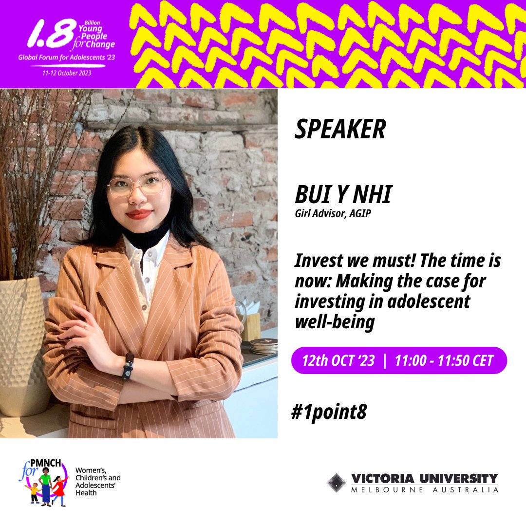 AdolescentPlan's tweet photo. Join us today at the #globalforumforadolescents as Nhi, one of our girl advisors, speaks on the need to invest in adolescent girls well-being. https://t.co/AJ5AogklRC