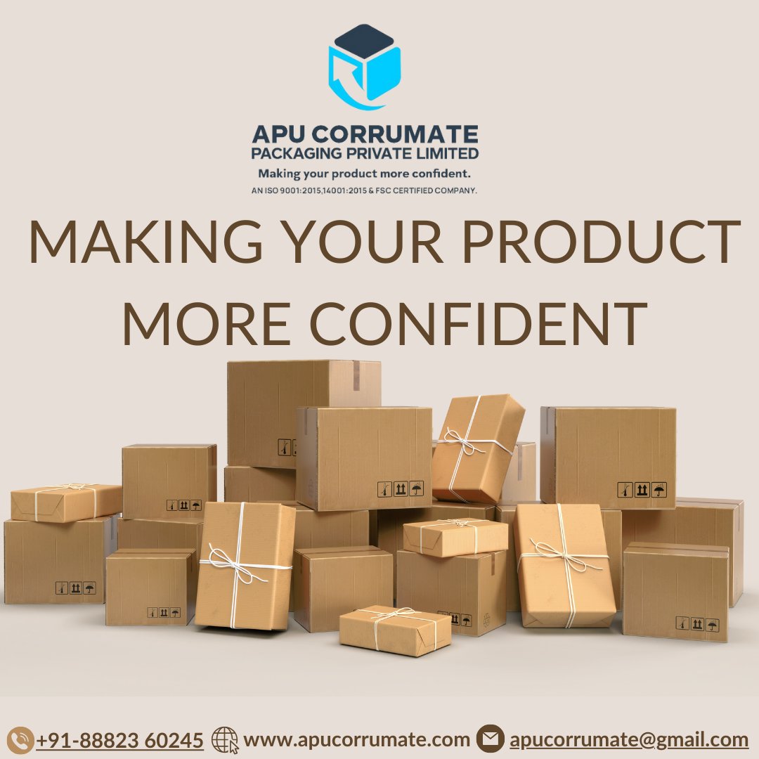 APUcorrumate_88's tweet photo. Empowering Brands with Expert Packaging | By APU Corrumate Packaging Pvt. Ltd. | A Leading Packaging Company in Haryana.

#apucorrumatepackagingpvtltd #brandpackaging #sustainability #customboxpackaging #cartonbox #QualityBoxes

To Know More Visit :
https://t.co/1tVaLOaYpO https://t.co/KJiyvCi5wR