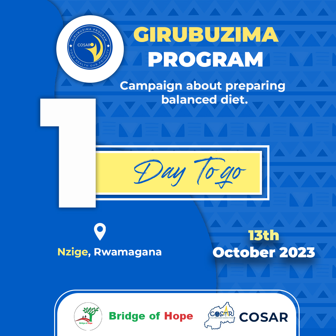 BridgeofHope6's tweet photo. The wait is over 📌📌📌#GirubuzimaProgram It's tomorrow Join us!! @CosarOfficial @NzigeSector @RwamaganaDistr @youthUHealth @RwandaHealth @WVRwanda https://t.co/HscUoEcl7A