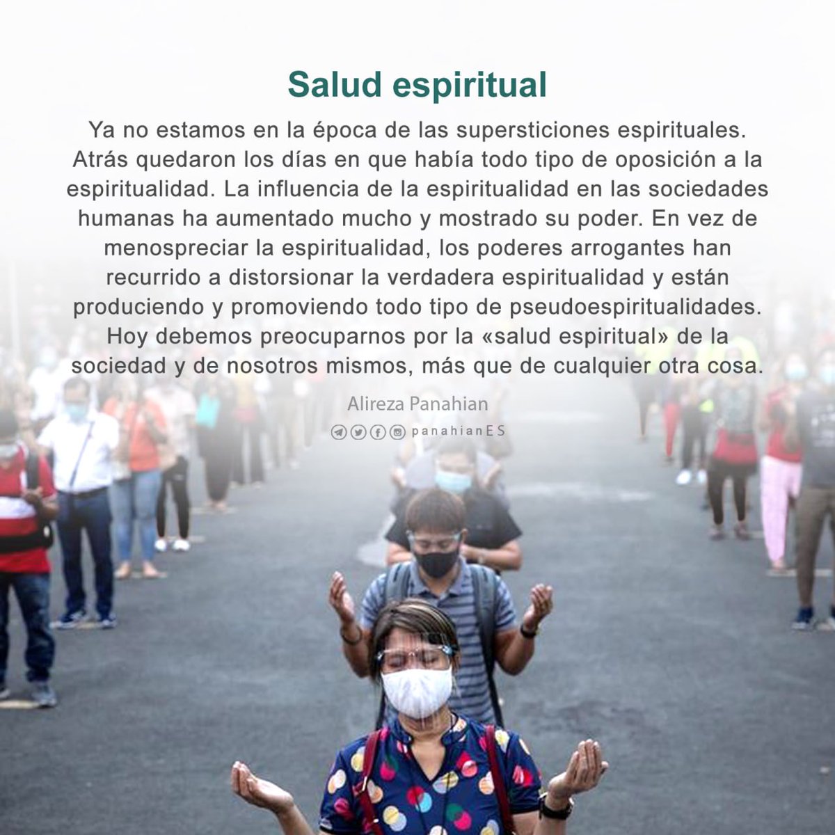 PanahianES's tweet photo. 📷 Salud espiritual

#AlirezaPanahian 
✅ @PanahianES https://t.co/lxqMYAc5Mw