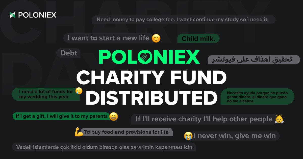#Poloniex made a positive impact by supporting charitable causes worldwide #InternationalCharityDay 

Together, we can make a difference! 🤝
 
Join Poloniex Telegram communities &amp; be part of the change! 

🌏 t.me/PoloniexEnglish 

🇧🇩 t.me/PoloniexBD

🇮🇩