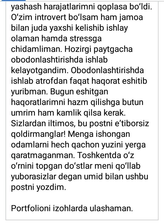 IqbolsherT's tweet image. #help_me
Eʼtiborsiz qoldirmaysizlar degan umiddaman!