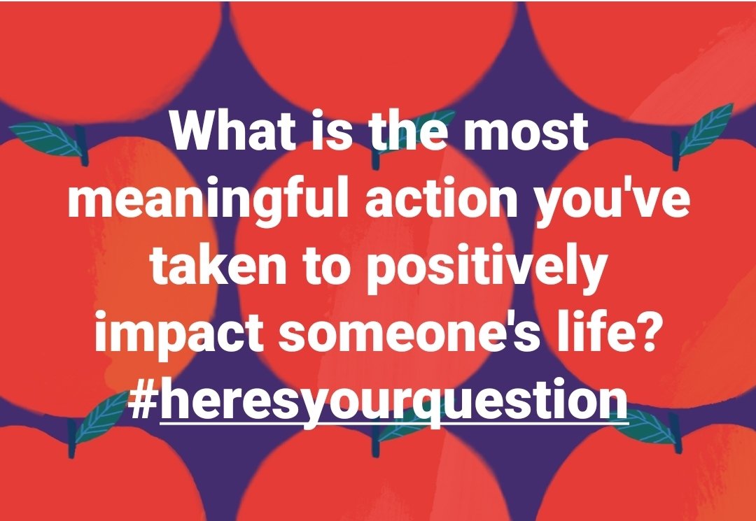 What is the most meaningful action you've taken to positively impact someone's life?
#heresyourquestion

#MeaningfulImpact #LifeChanging #PersonalGrowth #MakeADifference #QuestionOfTheDay #ThoughtfulThursday #Inspiration