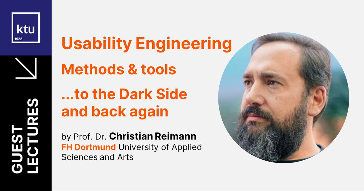 Thanks to Christian Reimann (<a href="/fh_dortmund/">FH Dortmund</a>) for the guest lecture on Usability Engineering &amp; taking @ktuspace  students to the Dark Side and back again for the 10th year! Students will apply 5-second test &amp; User testing to find out how to improve team's client's website in class.