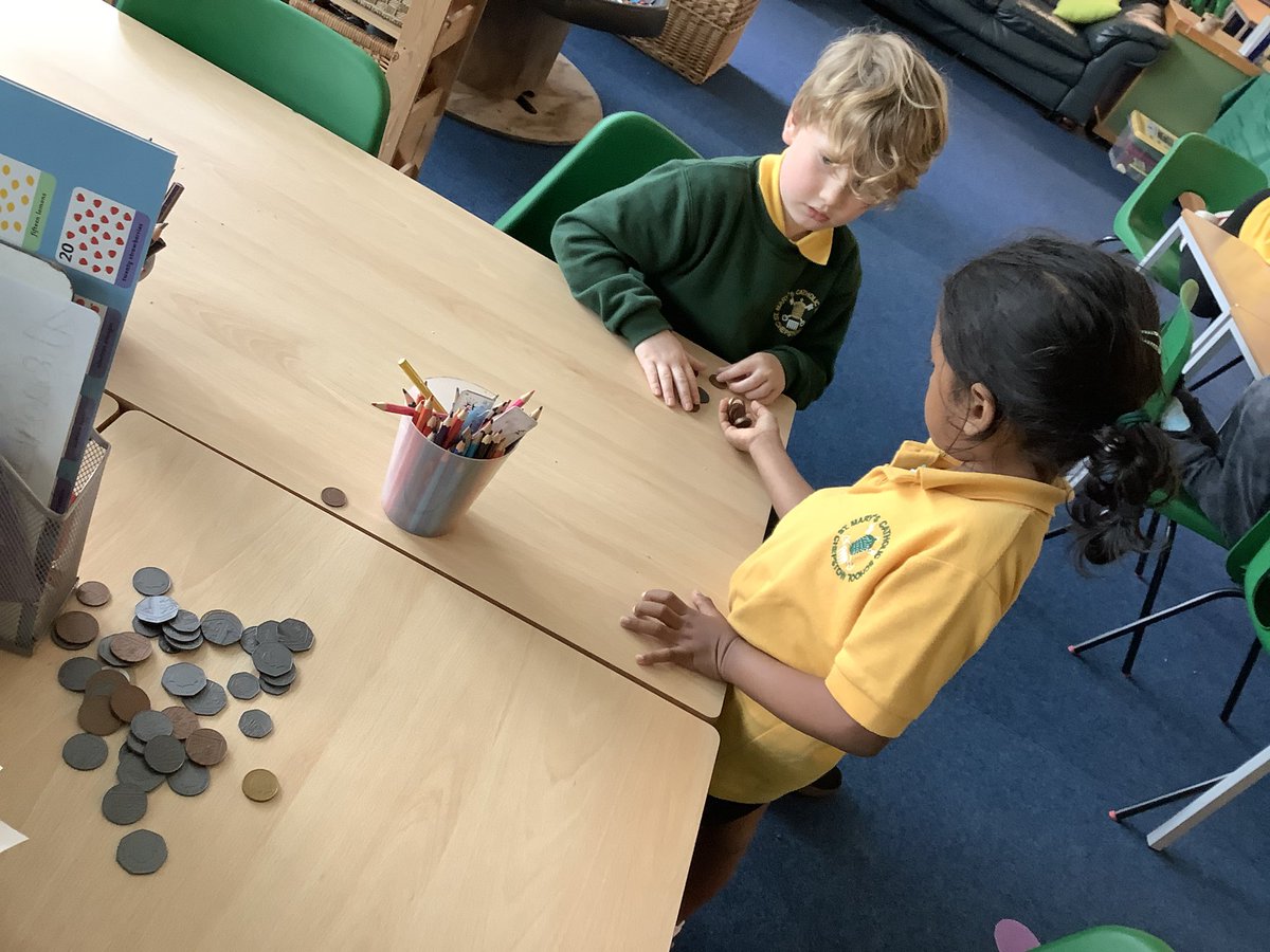 StMarysRCSch's tweet photo. Lots of investigations using money in Dosbarth Pengwin this week. #MathematicsAndNumeracy #AmbitiousCapableLearners https://t.co/so09bgaDDh