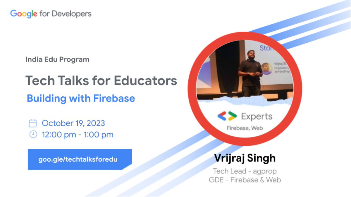 SVrijraj's tweet photo. I'll be speaking at Tech Talks for Educators: Building with Firebase!
Excited to invite all educators to our upcoming Tech Talks session!
🗓️ October 19, 2023
🕒 12 PM - 1 PM
🔗 https://t.co/IAksdIMNaw
#AndroidEducators #Firebase #TechTalksforEducators https://t.co/iNmwZGqfvq