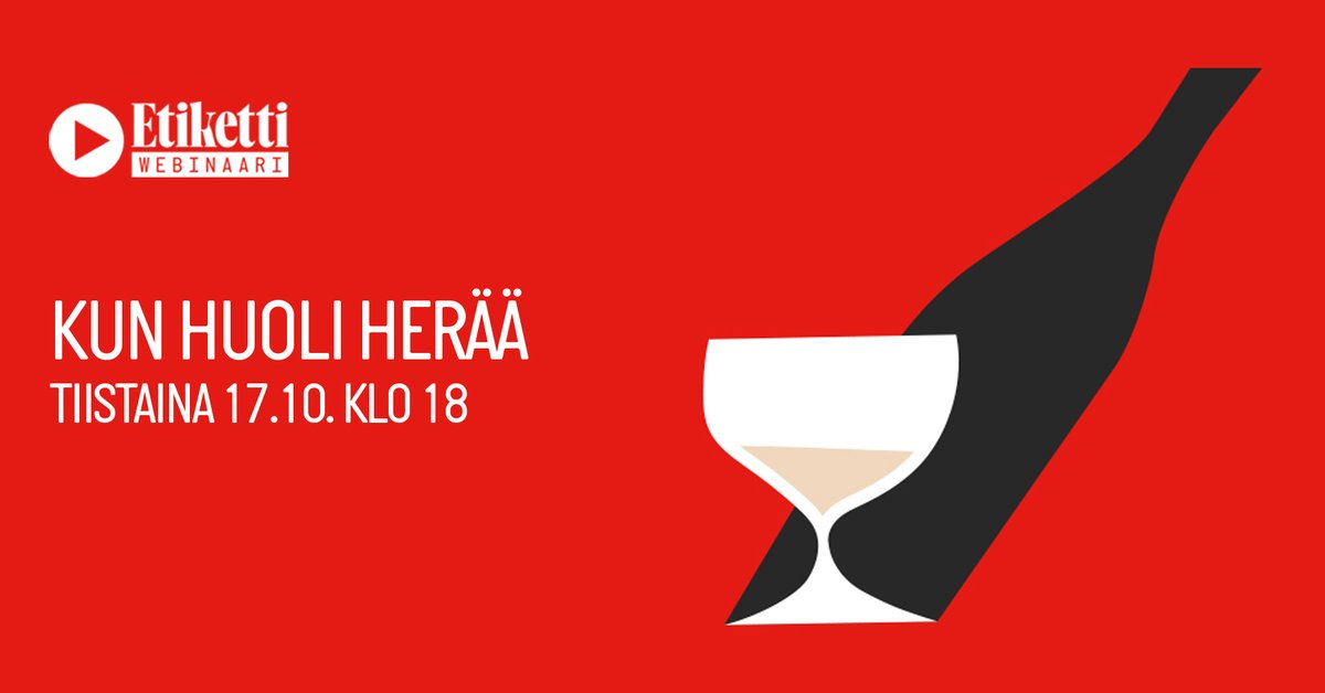 Alko_Oy's tweet photo. #Etiketinwebinaari. Kun huoli herää -webinaarissa mm. @aklinikkasaatio'n ja @EHYTry'n asiantuntijat neuvovat miten toimia  tilanteessa, jossa omasta tai läheisen alkoholinkäytöstä on noussut huoli. Tervetuloa linjoille ti 17.10. klo 18 https://t.co/LlXOcBrzJ8. https://t.co/xwd0NoztMj