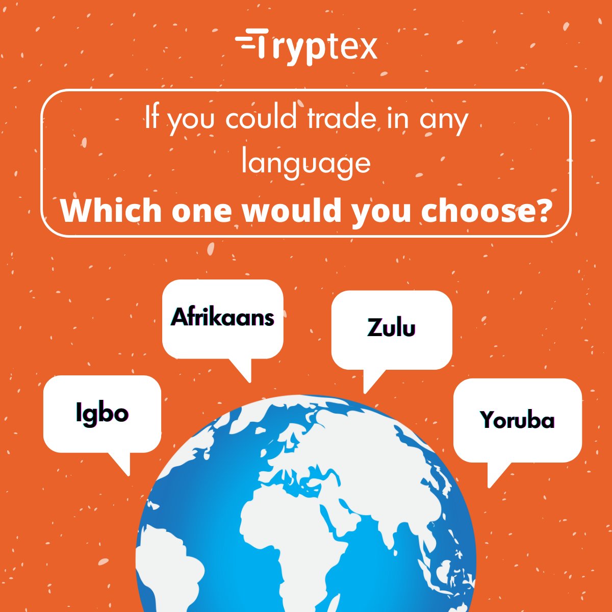 tryptex_x11's tweet image. Are you bilingual or multilingual?
Which language will you try first on the Tryptex platform?

We are creating a world where language isn&apos;t a barrier to your trading experience.

Follow us today for instant notification on our launch.
#language #cryptolanguage #languagebarrier