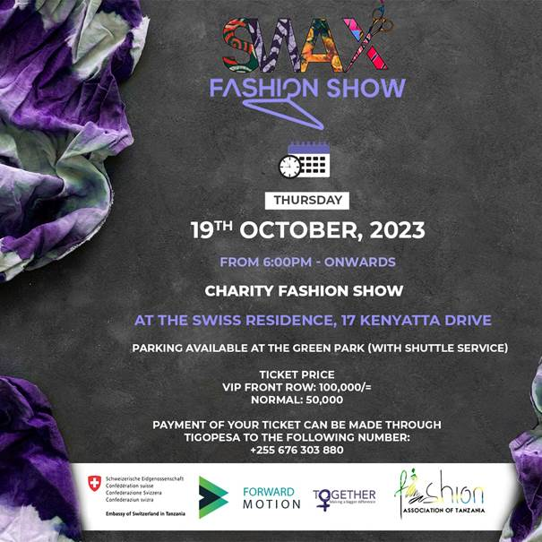 Aligned with #IYD2023 and #IDGC2023, next Thursday 19th October 2023, various designers will showcase their creativity using fabric produced by the teen mothers from Rukwa's ''Batik project'' founded by Joëlle Chassot - wife to the Ambassador of Switzerland in Tanzania).