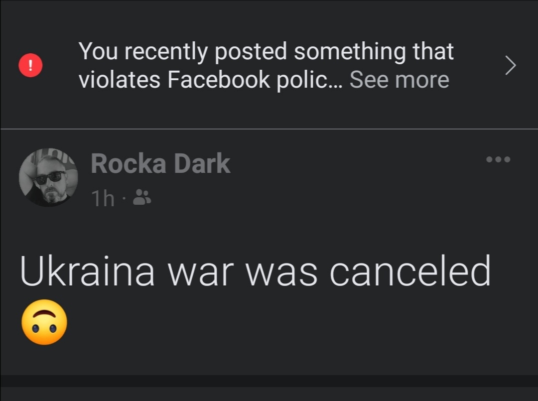 RockaDark's tweet photo. ..in a FB prison again 🤬 https://t.co/PJ4wUosUT8