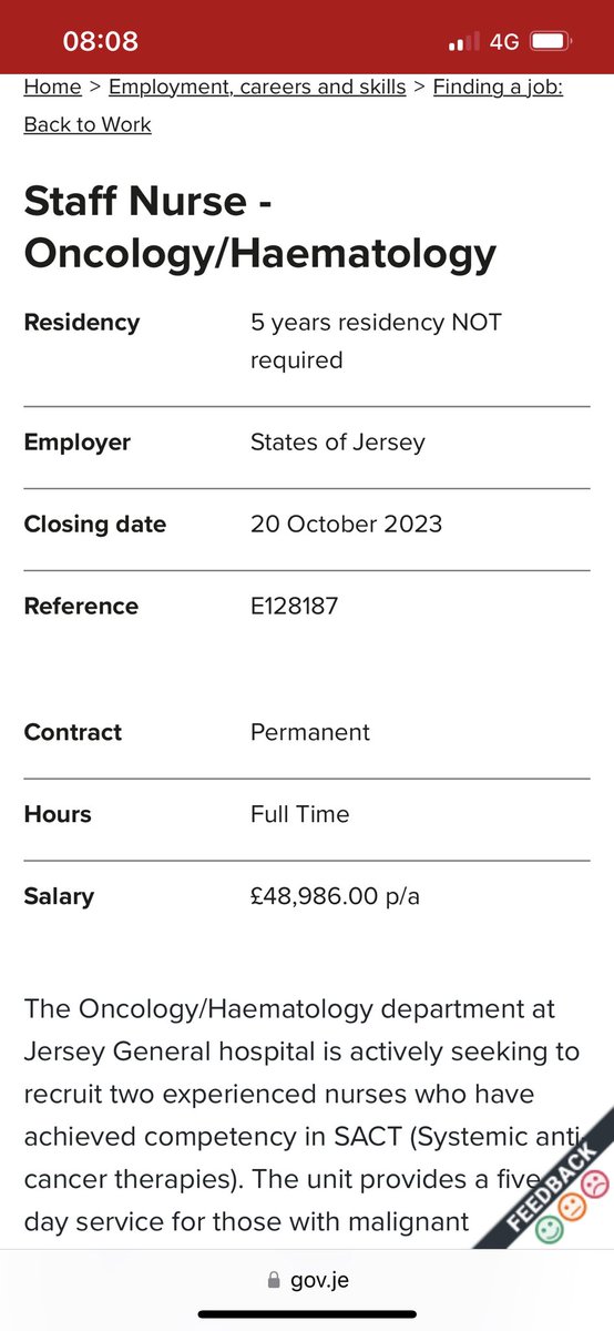 An exciting opportunity to work in a wonderful ward in Jersey with a fabulous team!! Check this out on gov.je jobs in Jersey <a href="/GovJersey/">Government of Jersey</a> @GovJsyHCS