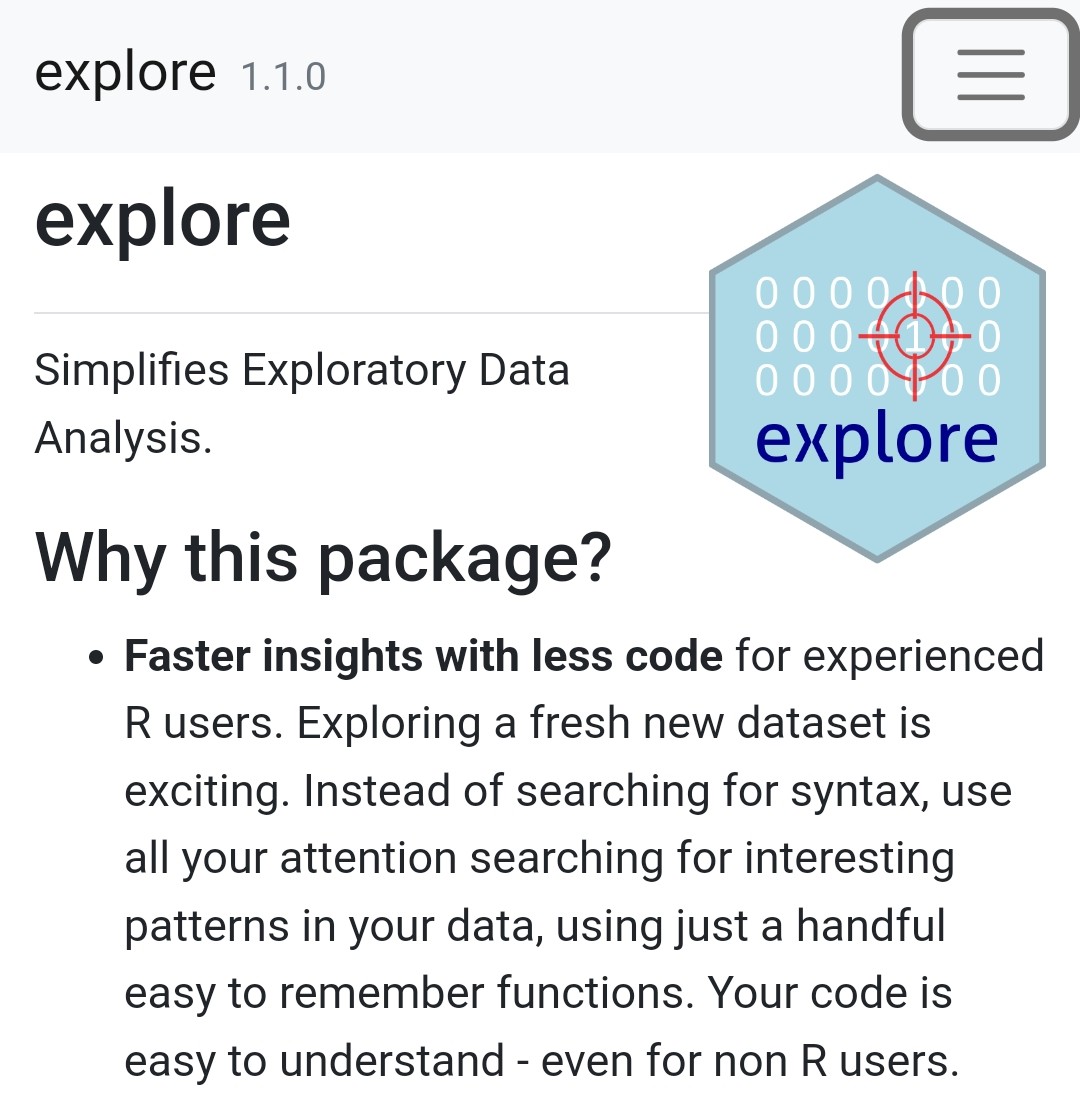 {explore} 1.1.0 is ready! It gained a lot of new useful functions, and it is beautiful. Take a look: rolkra.github.io/explore/ #rstats