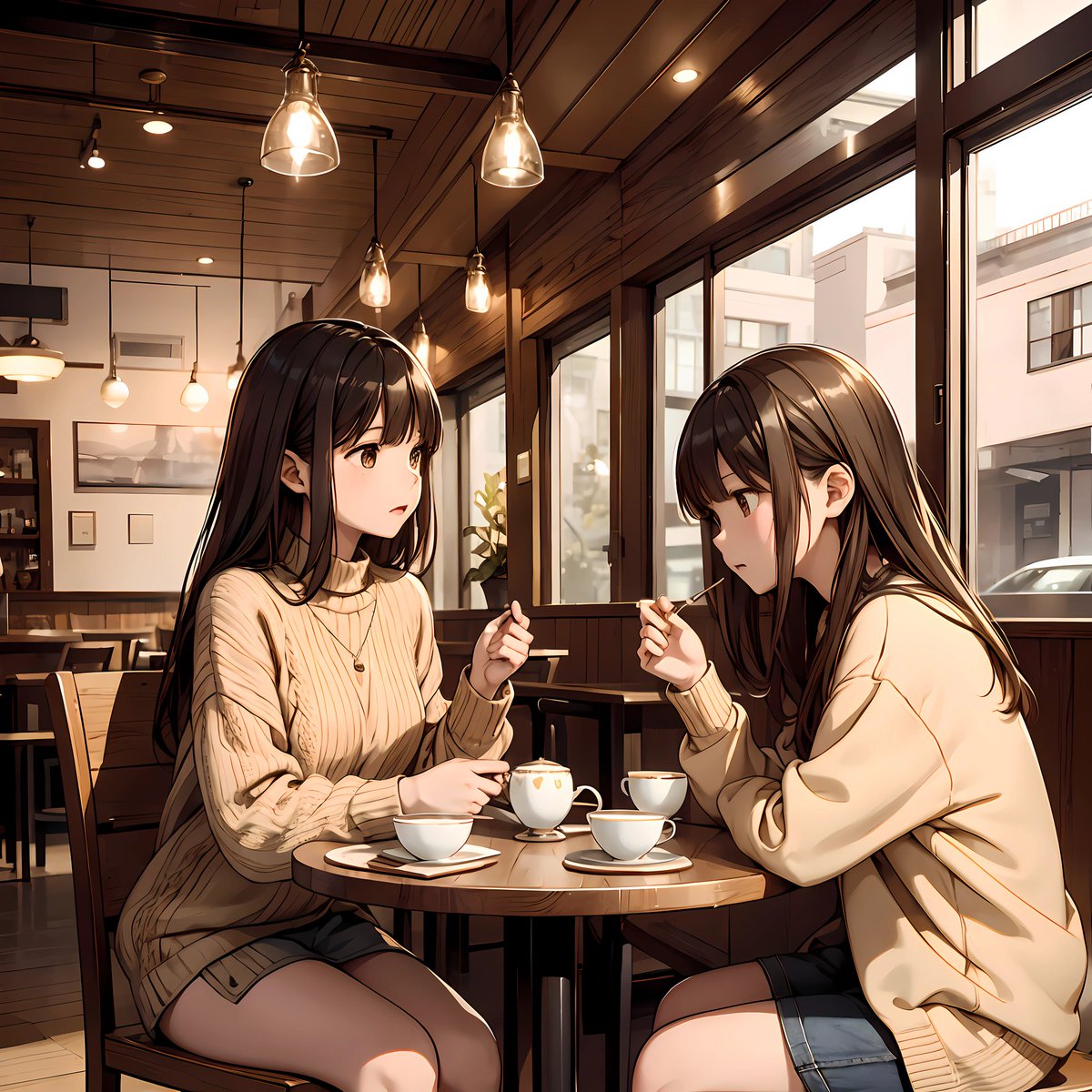 nMEag2hJHtlV12z's tweet photo. お悩み相談中(❁ᴗ͈ˬᴗ͈)っ☕️🧡
#シェアカフェ
#FCNFT
#AIart https://t.co/amS6EC2YIh