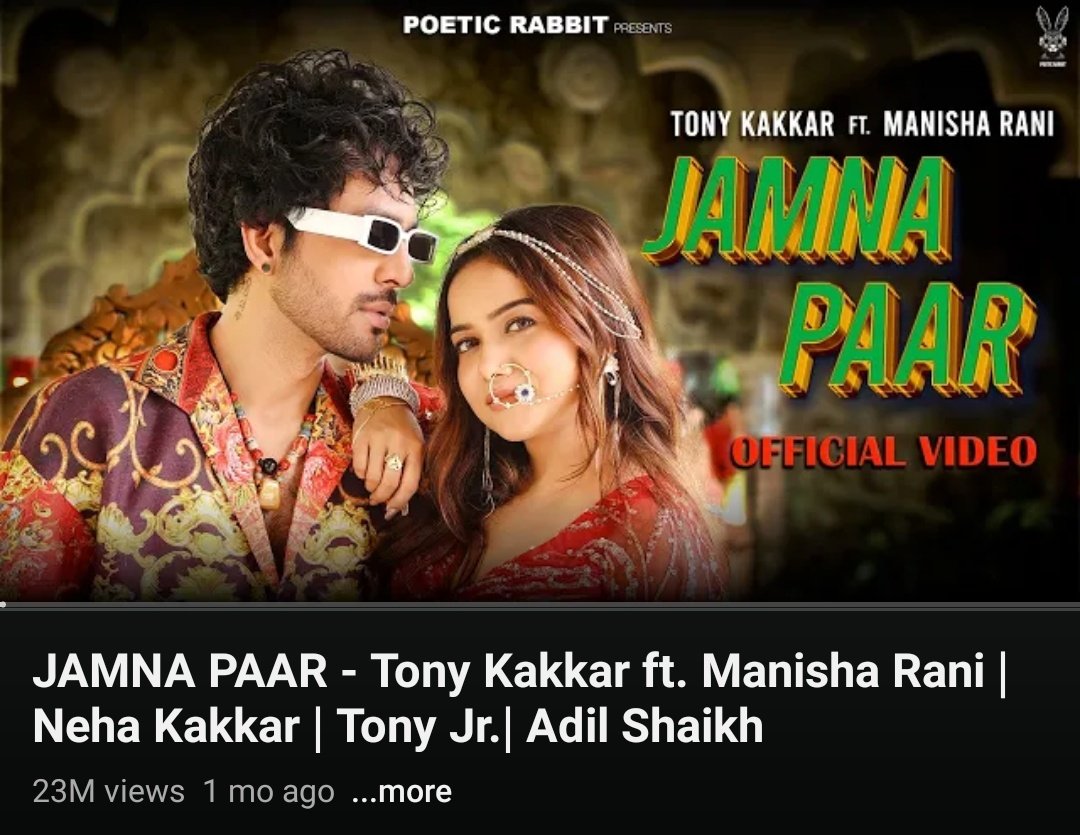 cholebhature40's tweet image. Congratulations everyone 🥳
23M view on #JamnaPaar MV👏

#ManishaRani #ManishaSquad