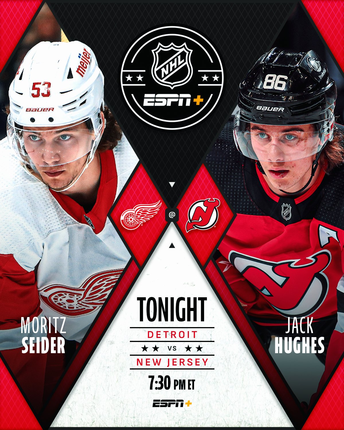 It will be young stars aplenty at Prudential Center on Thursday as Jack  Hughes and the @njdevils clash with the Moritz Seider and the…