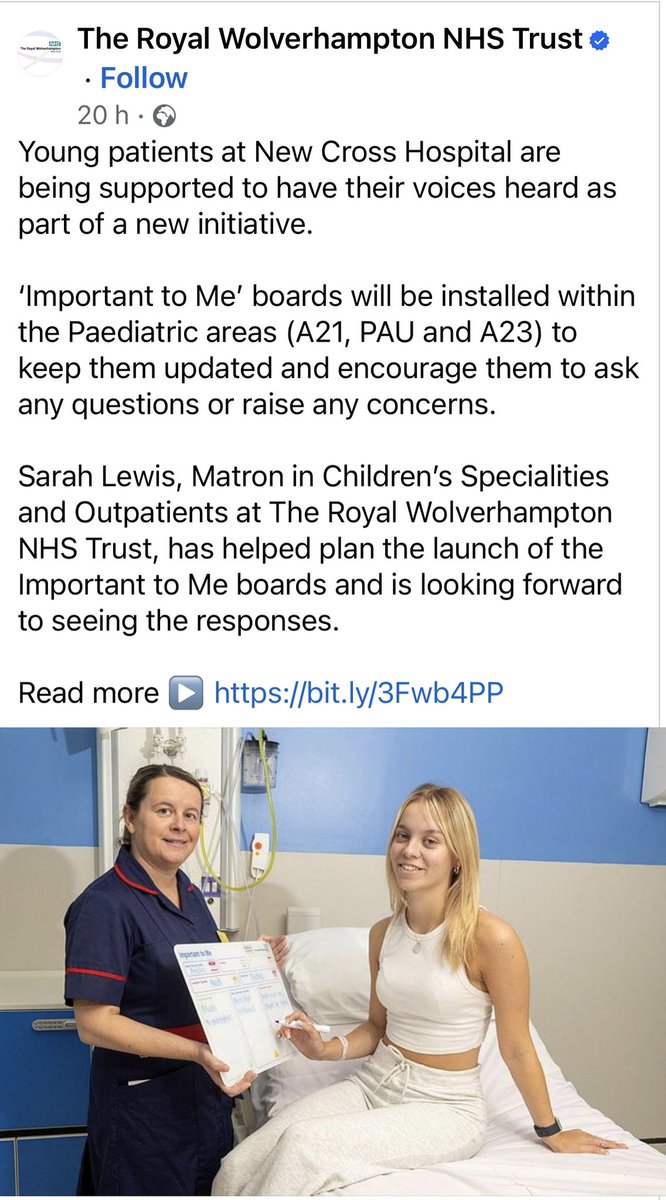 New “important to me board” launched across Acute Paeds services @RWT_NHS @CActonRNcRHV @kirstylou30 @GraceBoulton5 @AmbraRighetti @M1NOTH
