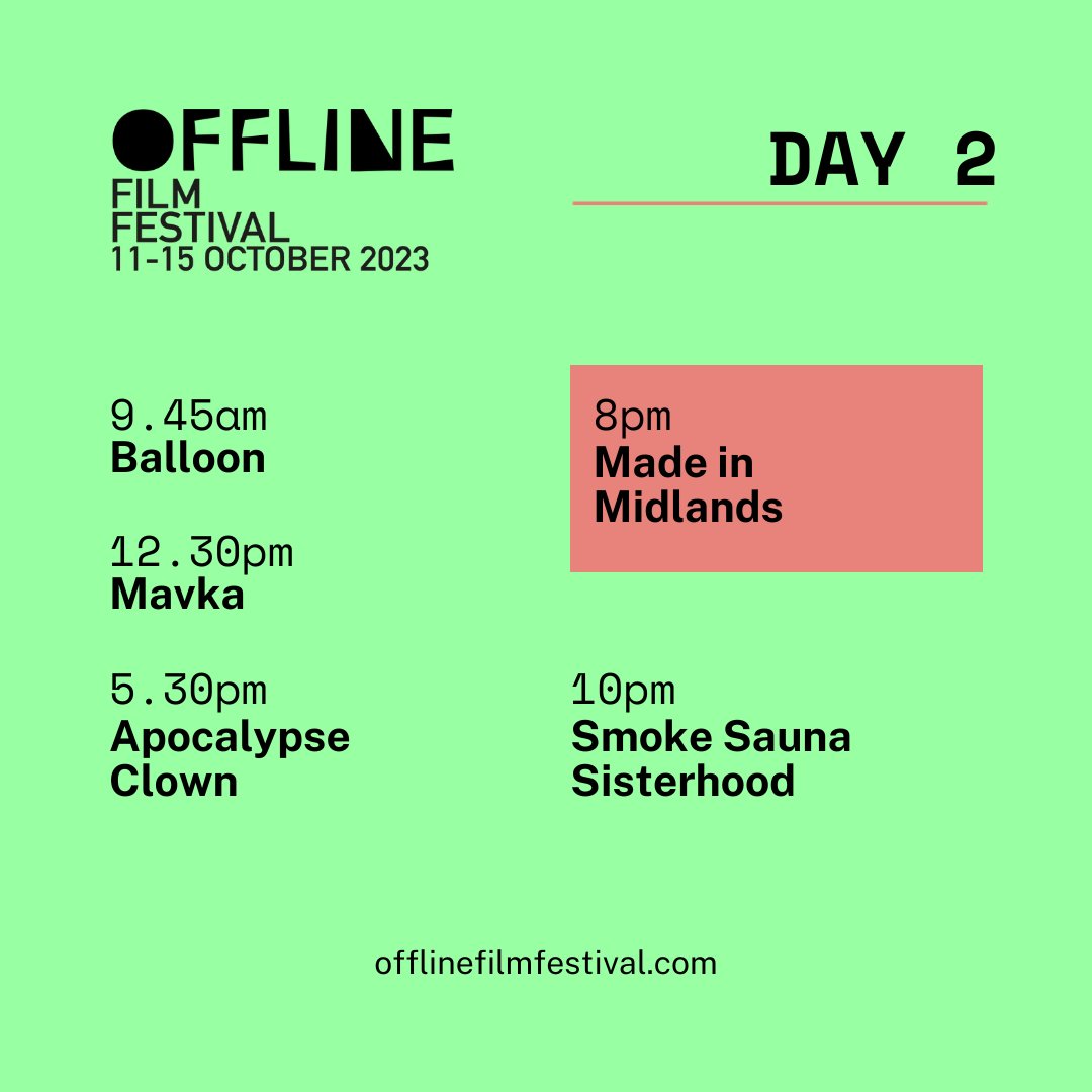 OFFlineFilmFest's tweet photo. 🎥 Here's what's coming up on Day 2 of #offlinefilmfestival 

🎟 https://t.co/AImqXzkUa4 https://t.co/lyDKp1kXje