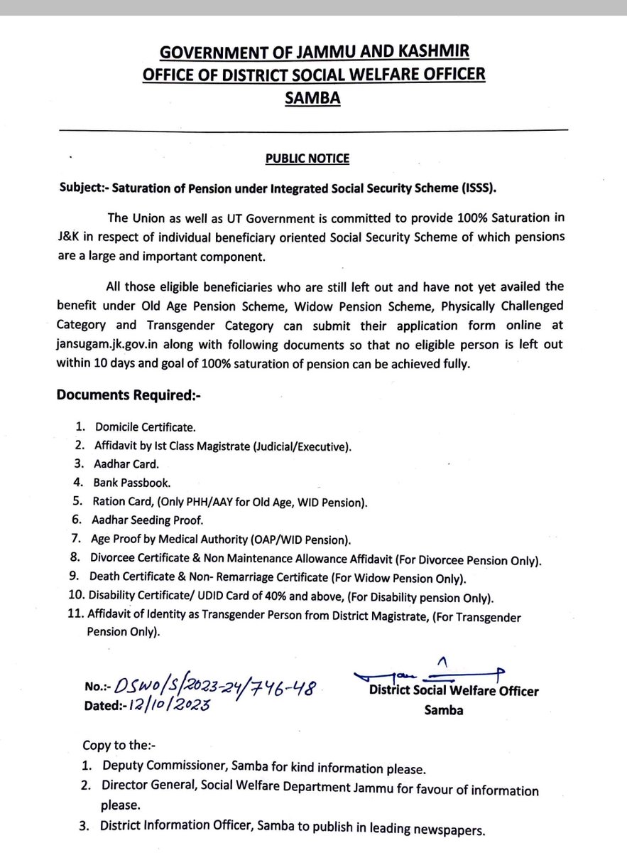 DISTRICT SOCIAL WELFARE OFFICE SAMBA tweet media