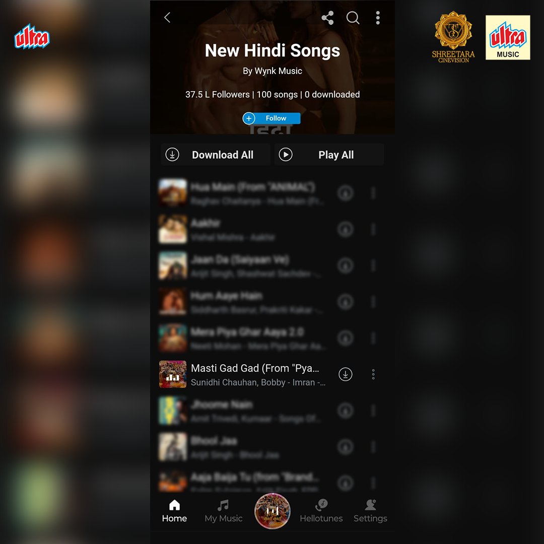 UltraHindi's tweet photo. 🎶 Your new favorite song “Masti Gad Gad” is on the playlist of Wynk Music! Press play and enjoy the beats now. 🎧✨

#mastigadgad #sunidhichauhan #MusicLovers #karanhariharan #paaniekashyap #wynkmusic #newsong #romanticmovie #bollywoodmovie #ultramusic #ultrabollywood https://t.co/uEArzQiAKG