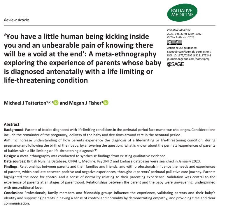‘You have a little human being kicking inside you and an unbearable pain of knowing there will be a void at the end’. #hpm #hapc #pedpc buff.ly/46J0HDE  @mjtatterton