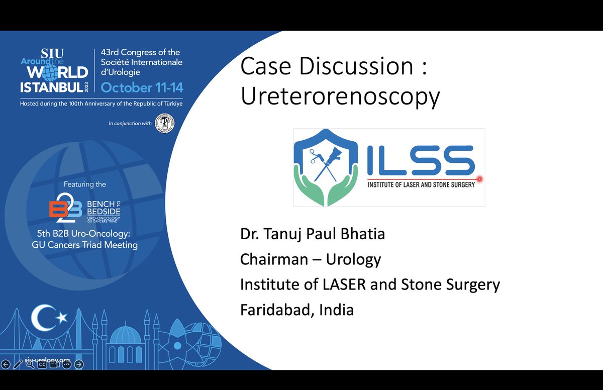 RIRS_inDelhiNCR's tweet photo. My presentations at #SIU2023 #firstslide #SIUIstanbul #HoLEP #FURS #RIRS #ILSShospitals https://t.co/6ZZMV1HeRr