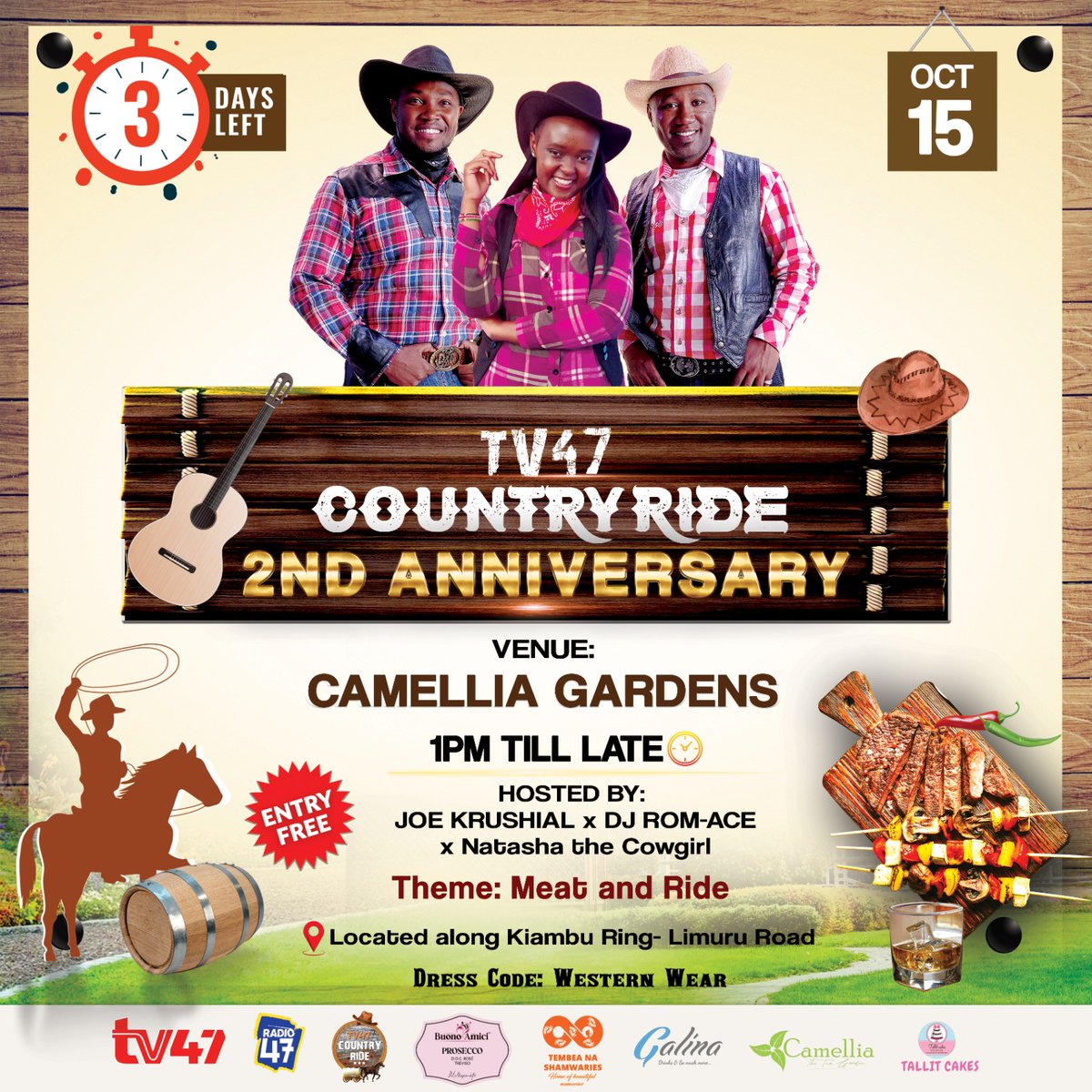 🤠🎉 Only 3 days to go! 🎉🤠
#TV47CountryRide
2YearsOfCountryMemories
#2yearsOfCountryRide