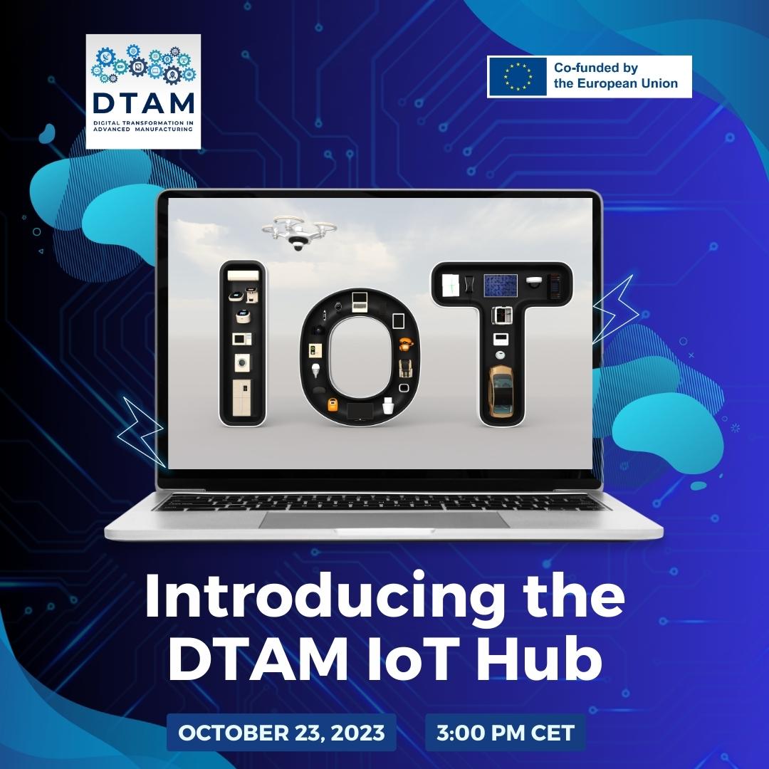 dtamproject's tweet photo. The DTAM project has been making steady progress towards its main goal: developing an innovative #training curriculum to support the #upskilling of students in #vocationaleducationandtraining. Come join us on October 23rd as we celebrate the official launch of the DTAM #IoT Hub! https://t.co/O174qE9mqH