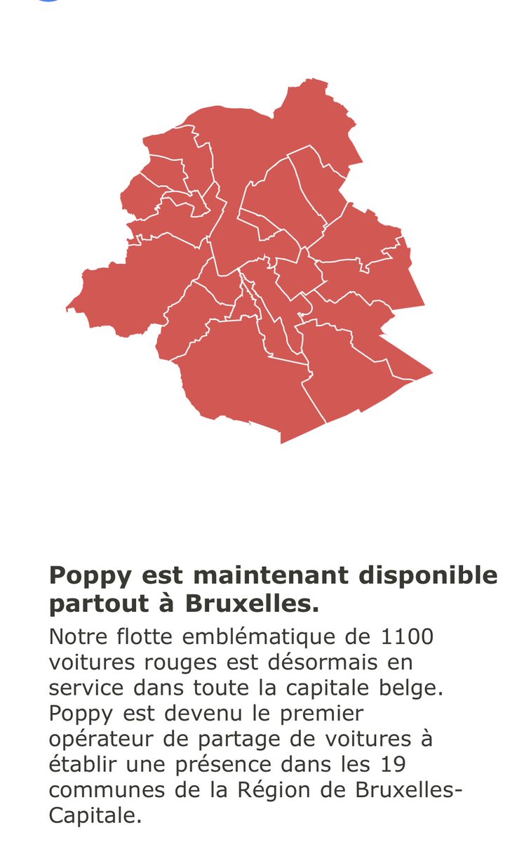 Alléluia ! C'est arrivé ! Poppy et ses voitures partagées disponibles dans toutes les communes de la région de bxl-capitale ! Un vrai pas en avant !