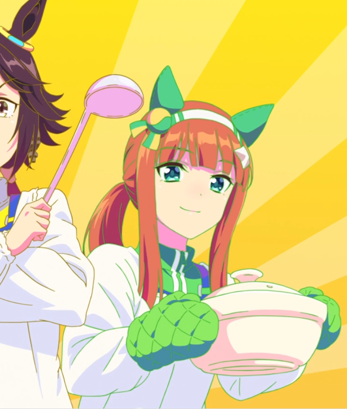 サイレンススズカ(ウマ娘) ,ウオッカ(ウマ娘) 「公式ポニテスズカ……!!! 」|黒烏龍🐟のイラスト