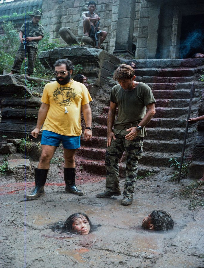 ATRightMovies's tweet photo. A chilling behind the scenes shot from the set of APOCALYPSE NOW (1979). https://t.co/cEV0XHaYmw