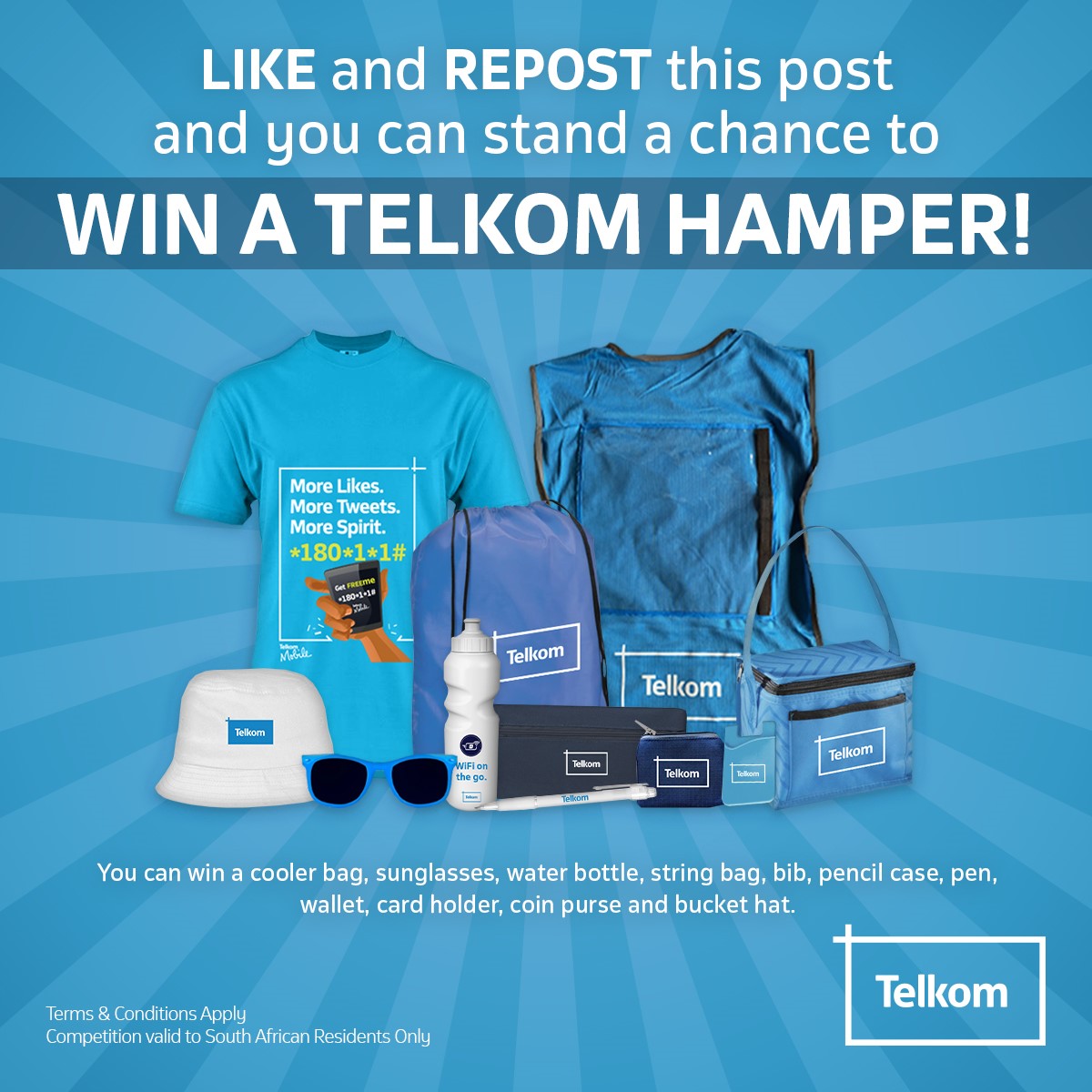 Simply like and retweet and stand a chance to WIN a Telkom Hamper! #WinWithMYSIM