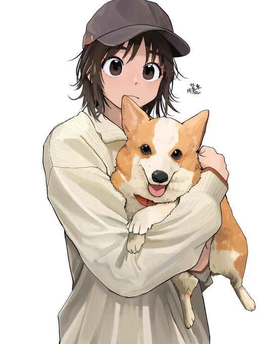 コーギー描きたかったから前に描いた子をまた描いた 