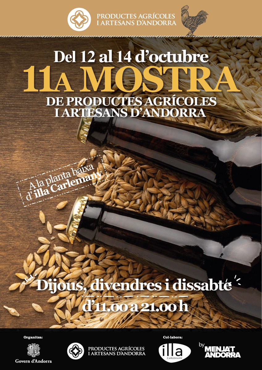 Avui dijous i fins dissabte serem a l'Illa Carlemany amb la xocolata d'Andorra 🍫 🇦🇩 i molts altres productes artesans del país.