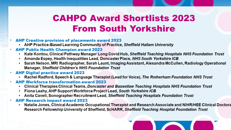 South Yorkshire AHP Council & Faculty tweet media