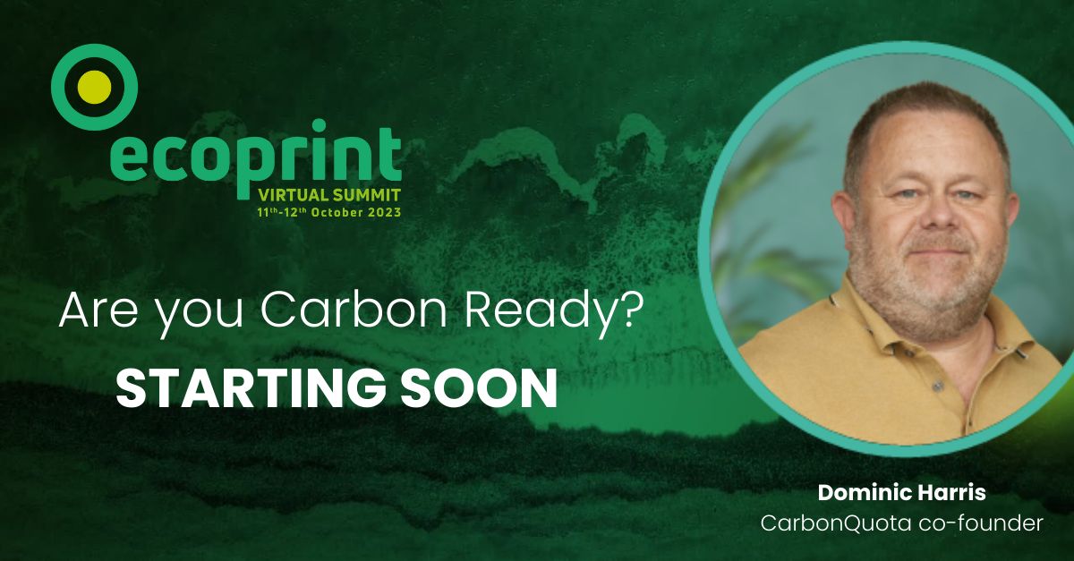 Come on over to EcoPrint's Virtual Summit today at 12:30pm.  

Dominic Harris will be unravelling the topic of carbon. In particular what customer-driven trends are being seen in the print and packaging industry.

You still have time to register here:  buff.ly/3ZKyw4P