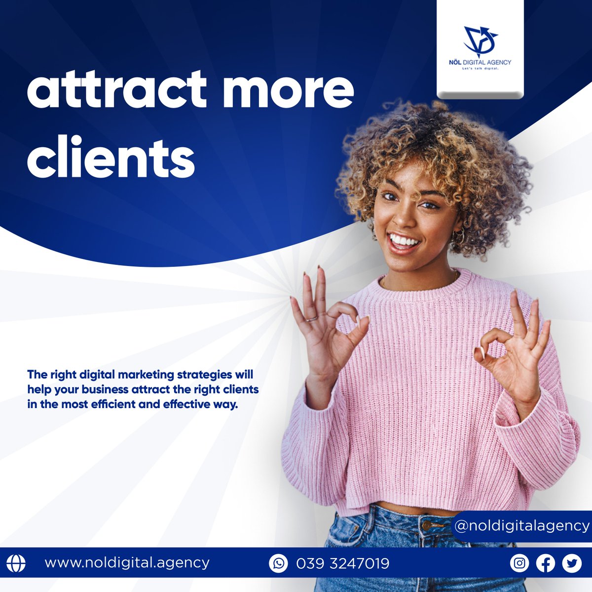 Nol_digital_ug's tweet photo. The right digital marketing strategies will help your business attract the right clients in the most efficient and effective way.

#noldigitalagency #digitalmarketing #uganda #agency #happythursday #marketing #socialmediamarketing #socialmedia #business #seo #branding https://t.co/mINTrX0etH