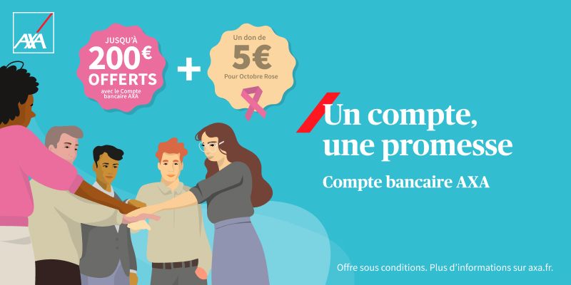 AXA Banque soutient Octobre Rose 🎗️
Pour chaque ouverture de compte, AXA Banque reverse 5€ à une association qui s’engage dans la lutte contre le cancer du sein.

👉 Pour en savoir plus axa.fr/compte-bancair…

#octobrerose #prevention #banque