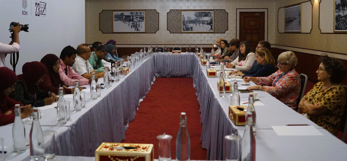 #EUEOM2023mv held a concluding meeting w/ <a href="/ElectionsMv/">Elections Commission</a>  to review the preliminary report &amp; explore potential recommendations. The mission also expressed appreciation to the ECM for its cooperation throughout the electoral process.