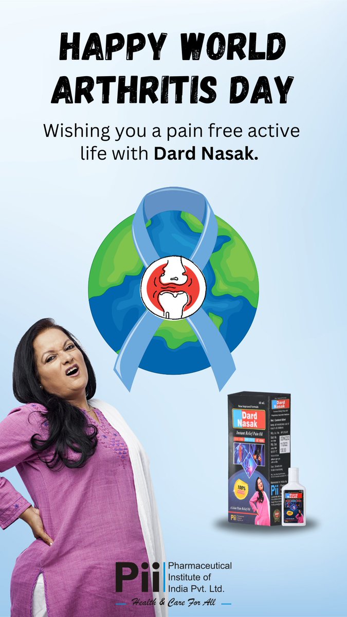 piipharma's tweet photo. On World Arthritis Day join us in the fight against arthritis pain with Dard Nasak! 🦴✅ https://t.co/qbFc7hNQhm