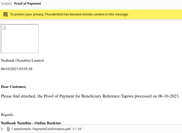 tapc's tweet photo. @NedbankNam 

Any update?

I am still receiving spam from you guys. https://t.co/aWgFe1qHjY