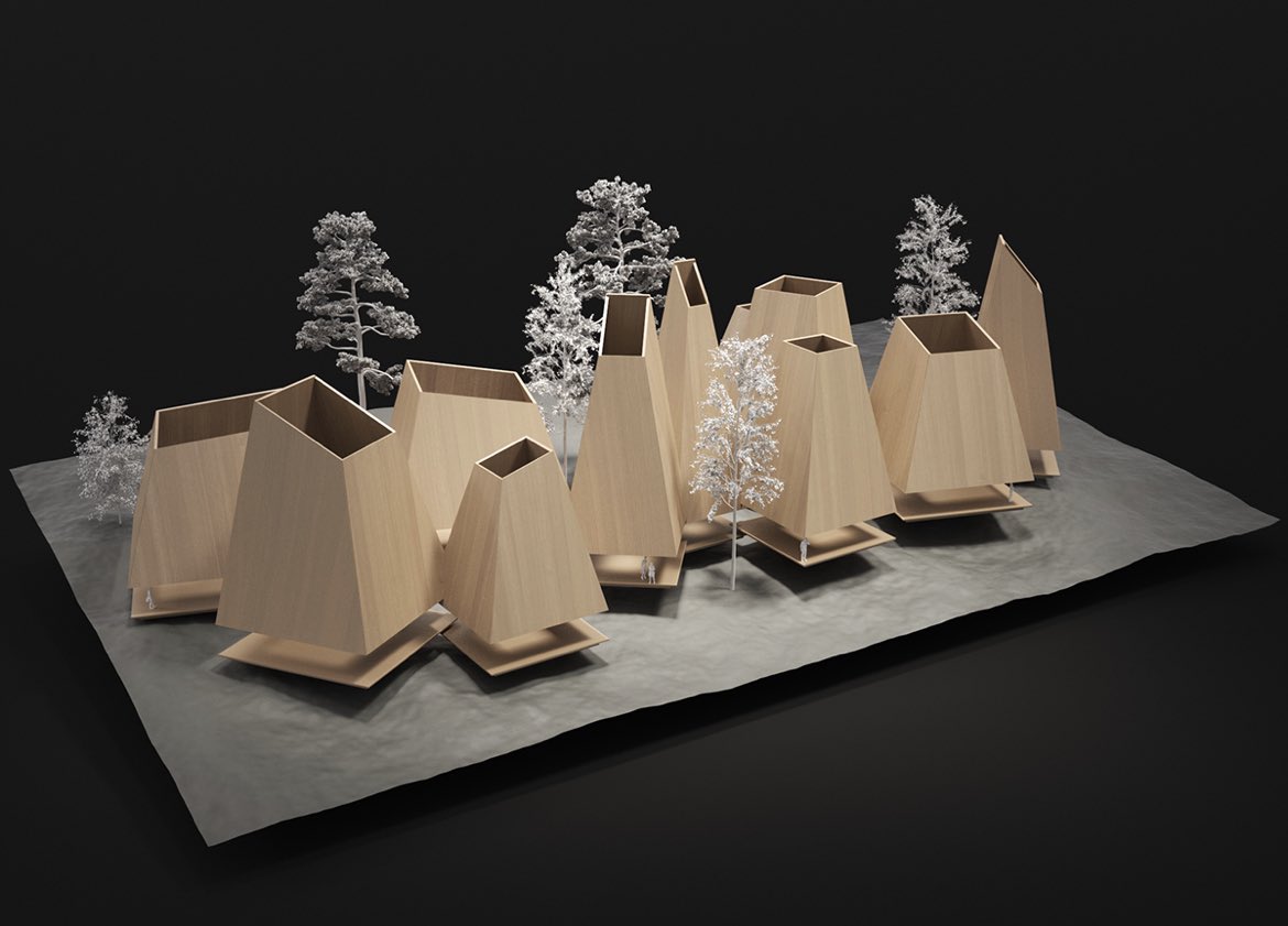 Una proposta més que suggerent amb renders d’un bon amic.

🔸Concurs: Skogfinsk Museum (2018) 
      Svullrya, Norway 
:::: Nyréns
3D @andreutaberner

#Juevesdearquitectura #arquitectura #Architecture #museum #unbuilt