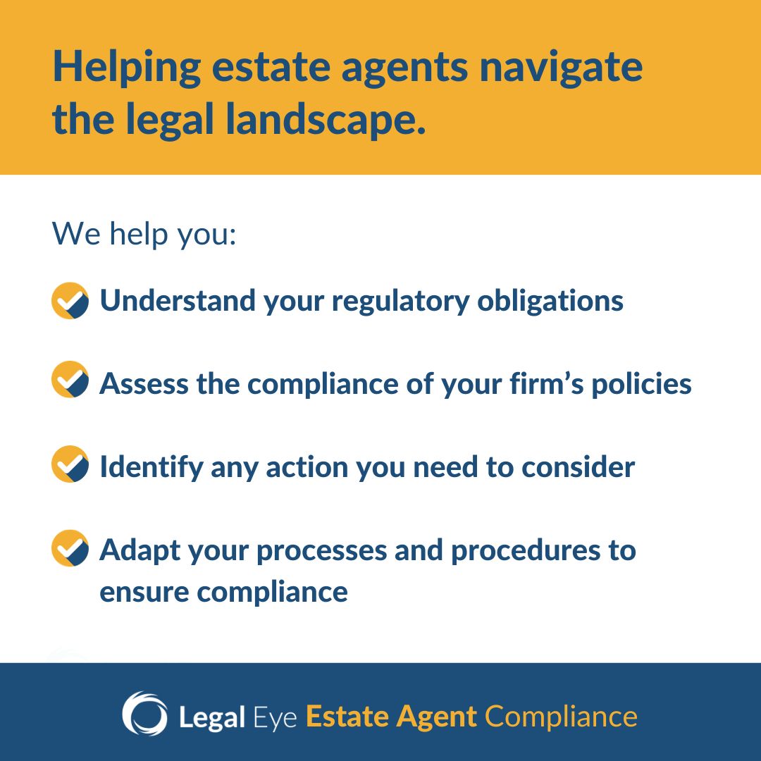 We help estate agents navigate their legal challenges with confidence!  

Partner with us for expert guidance on regulations, compliance, and audits. Reach out today! 🏠✅ 

#EstateAgent #LegalCompliance 

📧 bestpractice@legal-eye.co.uk
📞 020 3051 2049