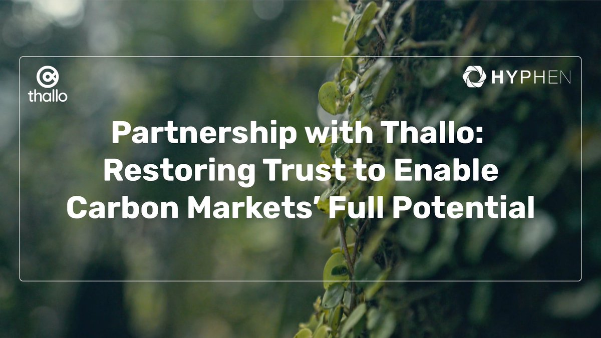 🌿 Hyphen + @Thallo_io = A new dawn for the #carbonmarket! 🌱 Discover how we're reshaping sustainability and trust in our newest blog post.

hyphen.earth/post/restoring…

#dMRV #voluntarycarbonmarket