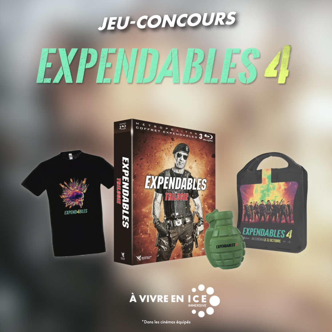 EXPENDABLES 4 est actuellement dans tes cinémas CGR. Pour l’occasion, tente de remporter 1 super pack de goodies aux couleurs du film et un coffret Blu-ray de la trilogie.
Pour participer :
👉Follow <a href="/CGRCinemas/">CGR Cinémas</a> et @metropolitan_Fr
👉RT
Tirage le 19/10 sur les réseaux sociaux CGR.